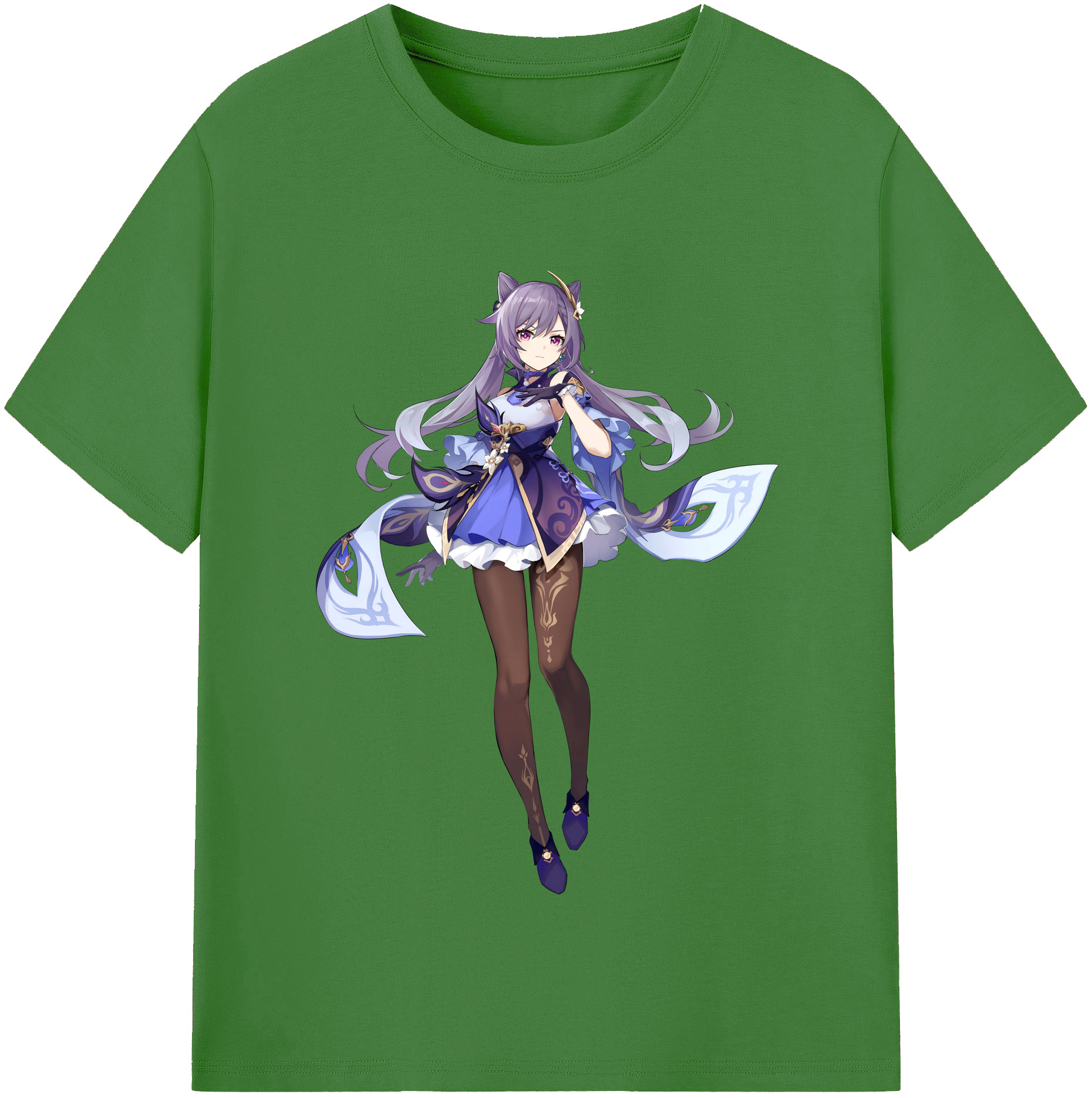 げんし神 刻晴 こくせい genshin Kokusei レディースカジュアルプリントTシャツ（綿100％）